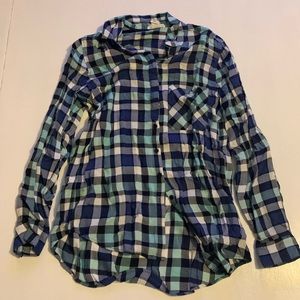 Blue Checked Plaid Flannel
